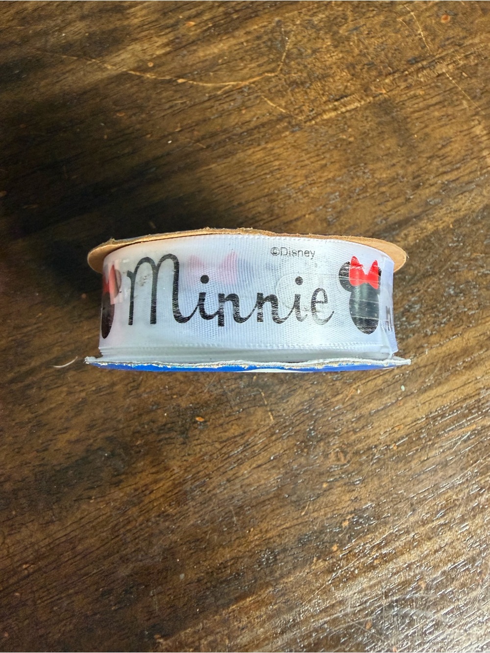 Disney Minnie Mouse White Ribbon with Red Accents